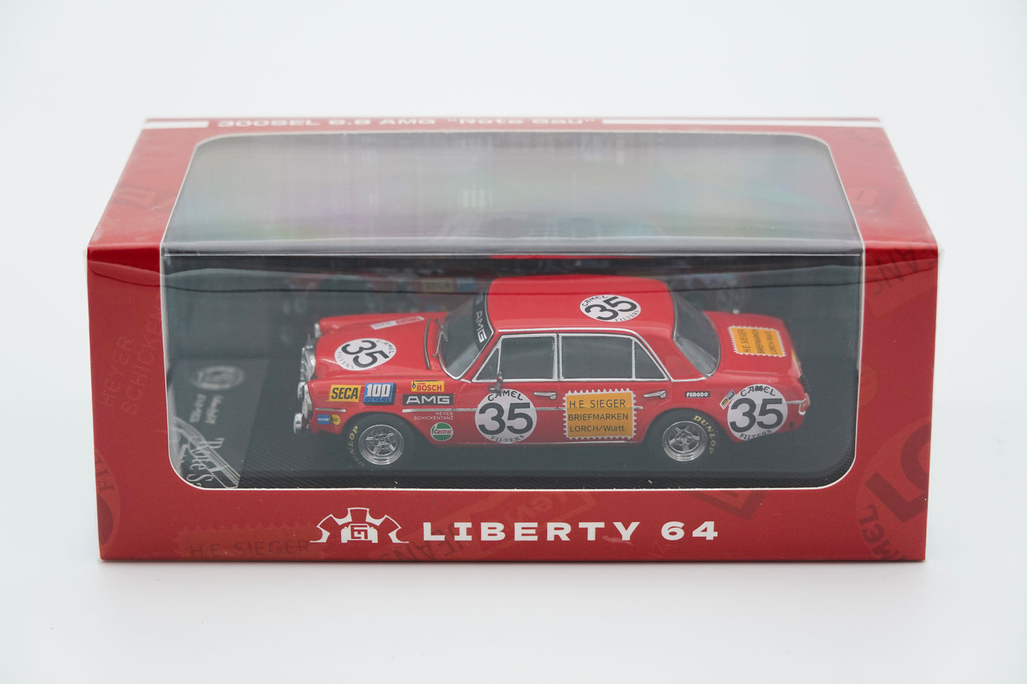 Liberty64 | Mercedes-Benz 300SEL 6.3 V8 Red Pig W109 AMG | 1:64