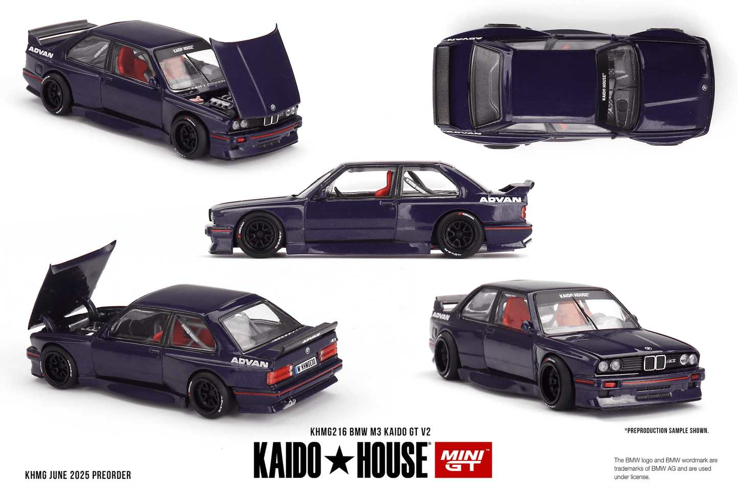 MINI GT × KAIDO HOUSE | KHMG216 BMW E30 M3 Kaido GT V2 | 1:64