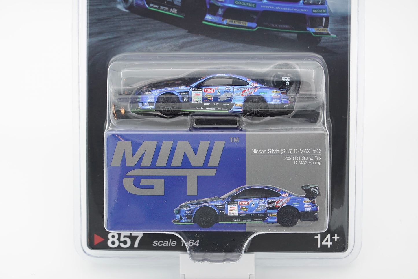 MINI GT | No.857 Nissan Silvia S15 D-MAX Racing #46  2023 D1 Grand Prix | 1:64