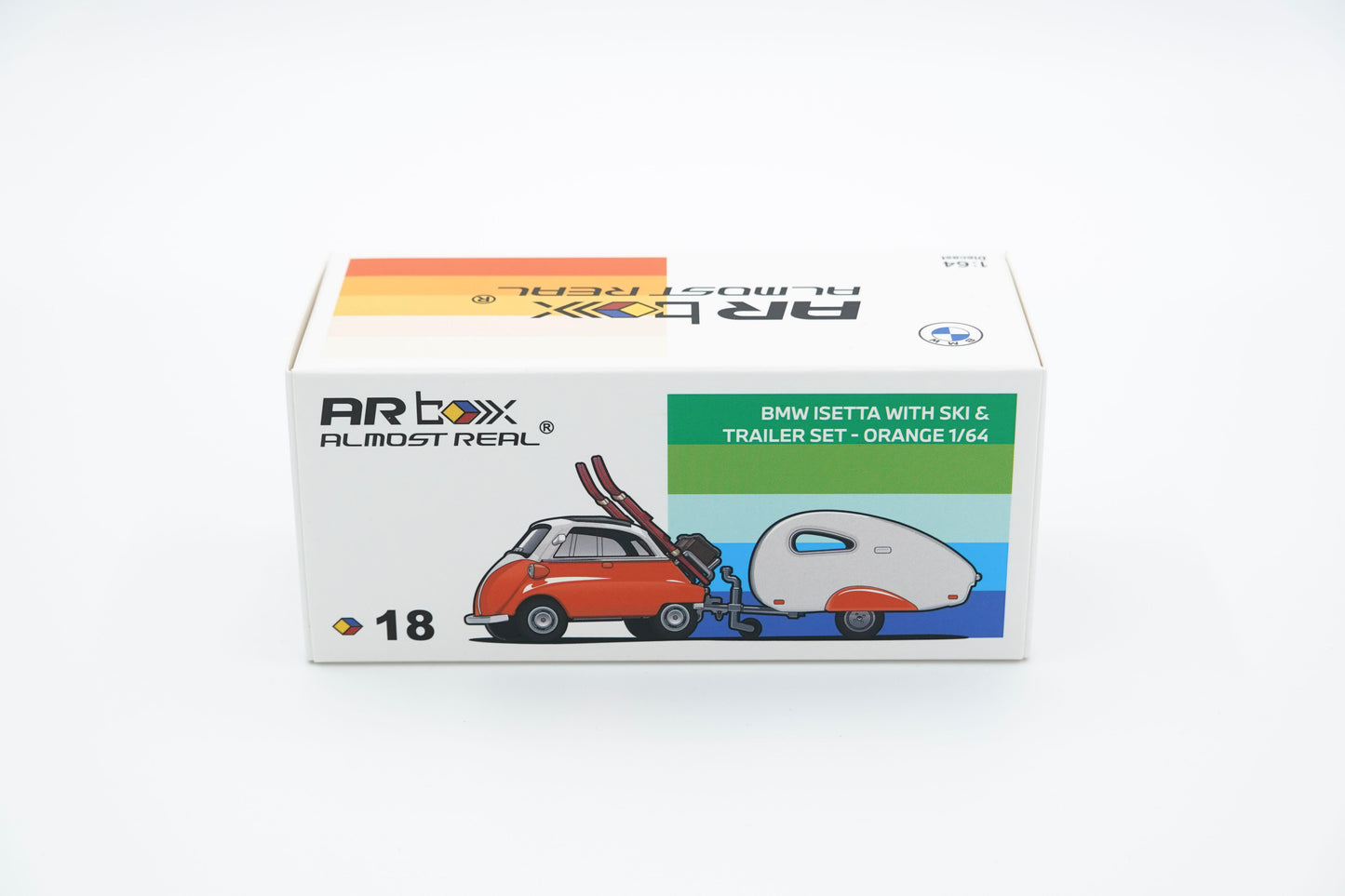 Almost Real | BMW Isetta with Ski & Trailer Set Orange | 1:64