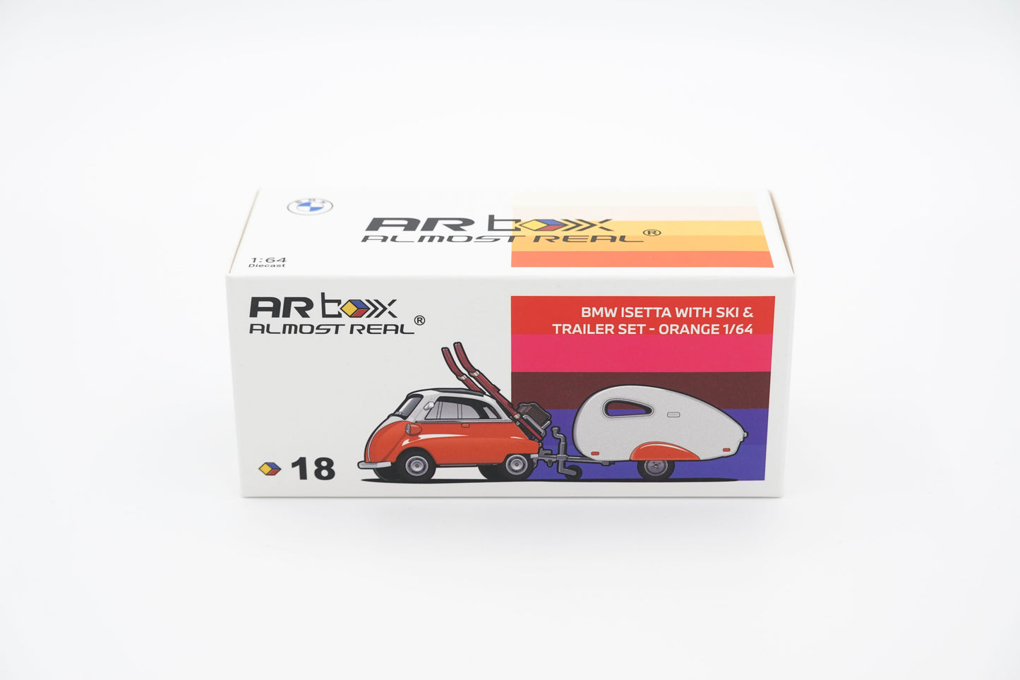 Almost Real | BMW Isetta with Ski & Trailer Set Orange | 1:64