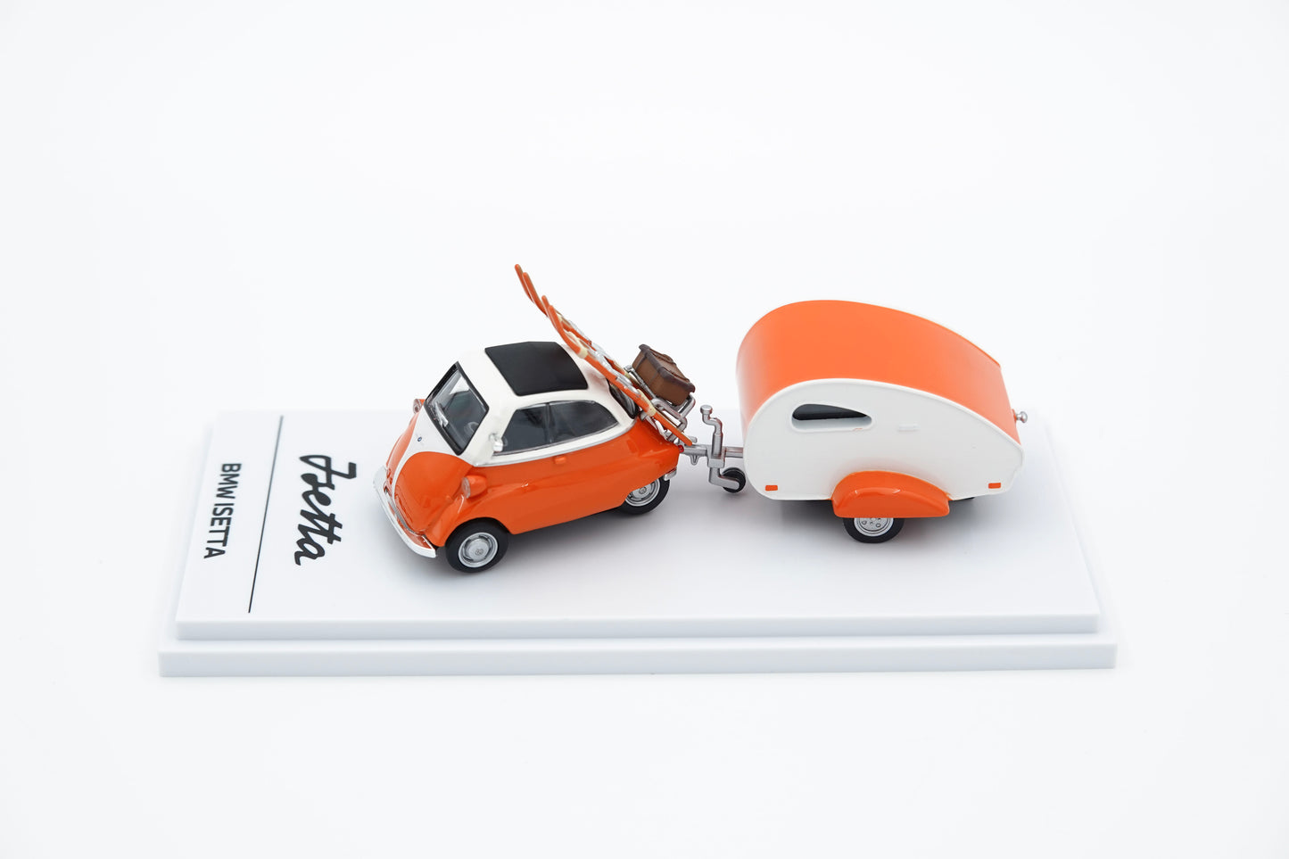 Almost Real | BMW Isetta with Ski & Trailer Set Orange | 1:64
