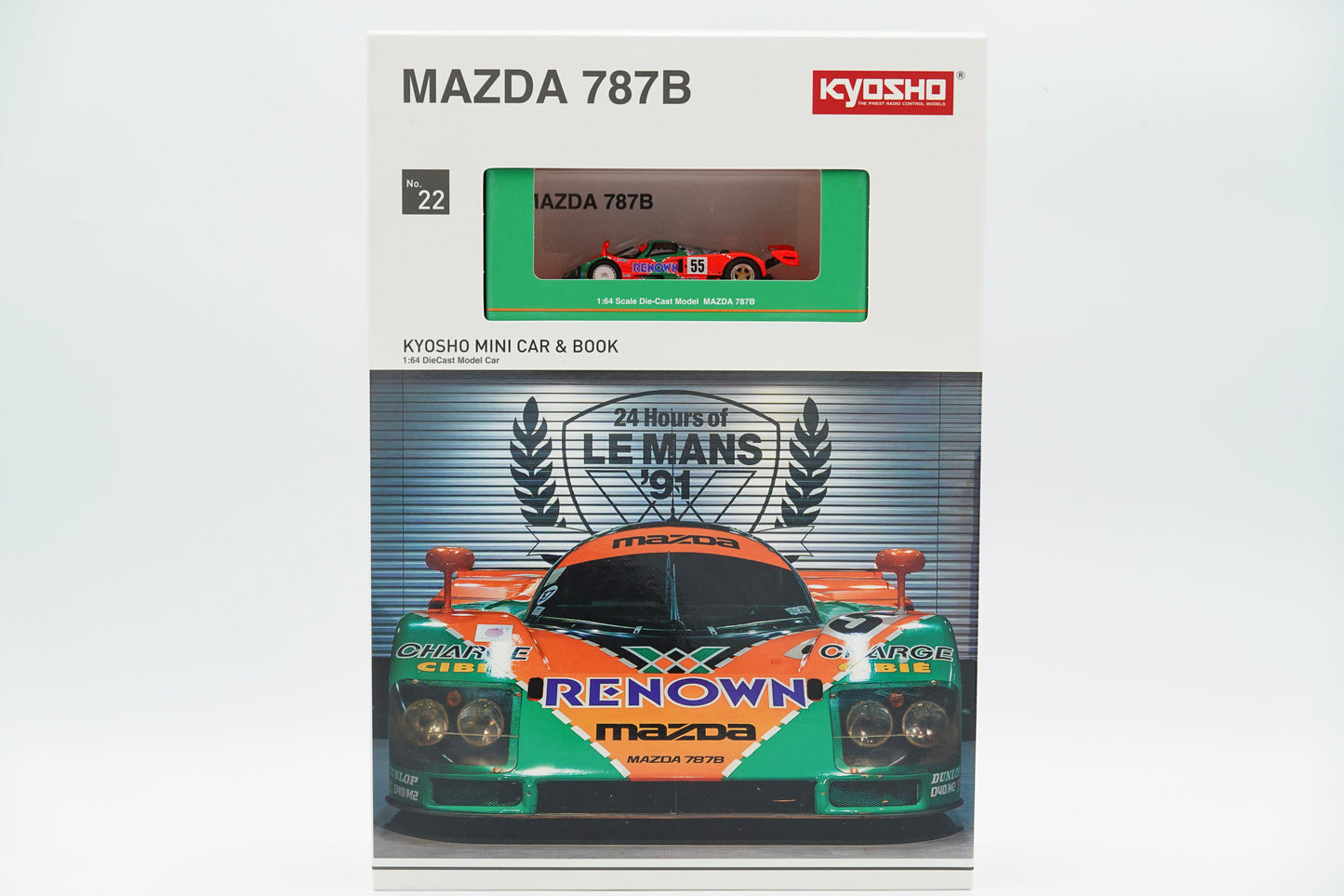 Kyosho | Mazda 787B 1991 Le Mans 24Hrs Winner Kyosho Mini Car & Book | 1:64
