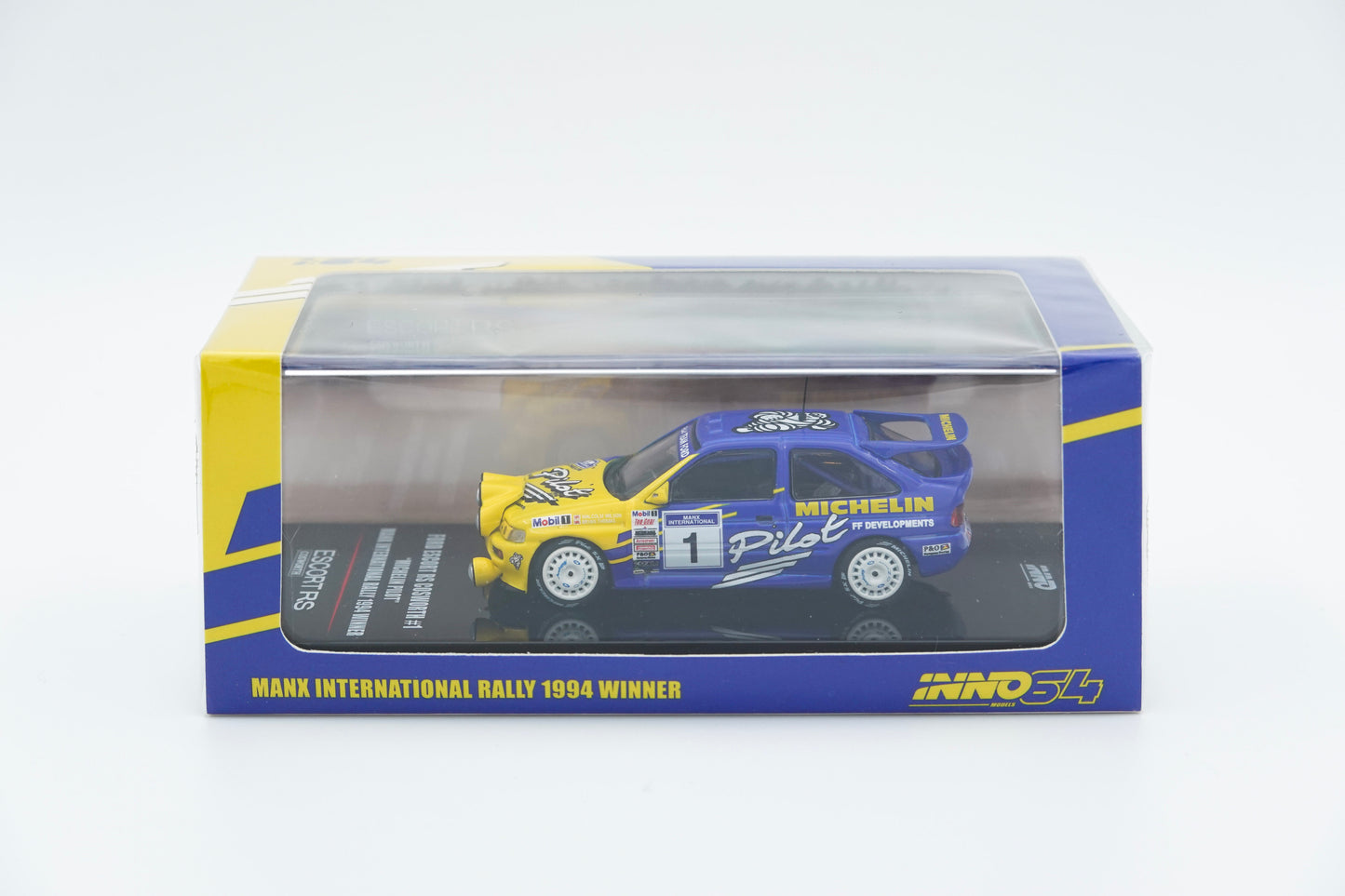 INNO64 | Ford Escort RS Cosworth #1 "Michelin Pilot" Manx International Rally 1994 Winner | 1:64