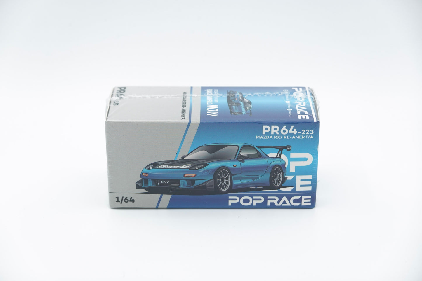 POPRACE | PR640223 Mazda RX7 RE-Amemiya Widebody Blue Chrome | 1:64